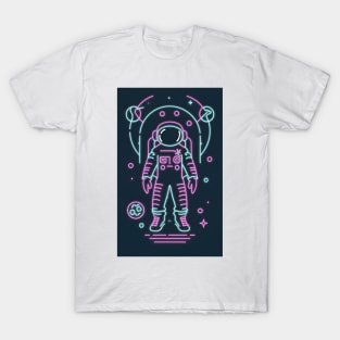 Neon astronaut drawing T-Shirt